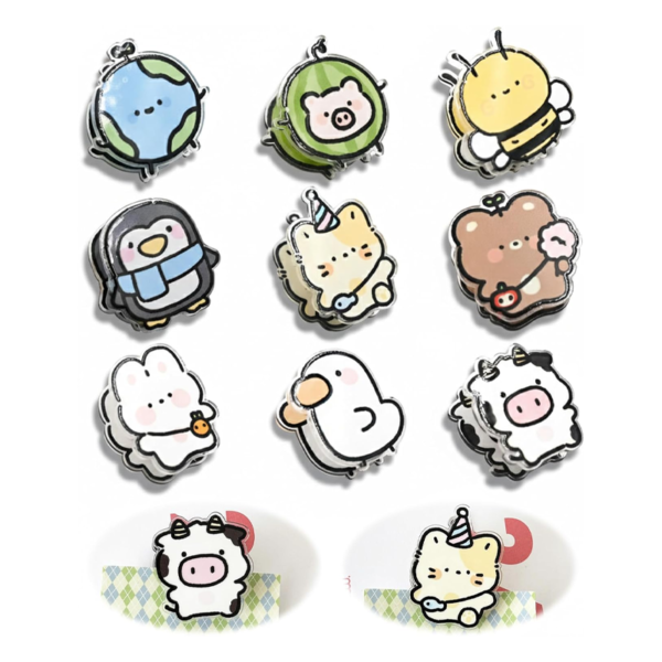 9 Food Bag Clip Set, Animal Shaped Bag Clips, Acrylic Chip Clips for Sealing Food Storage