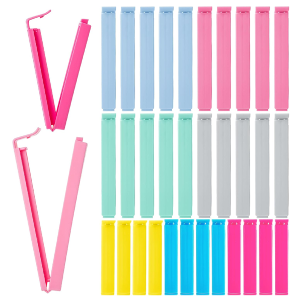 Food Bag Sealing Clips, 32-Pack, Colorful Food Bag Clips