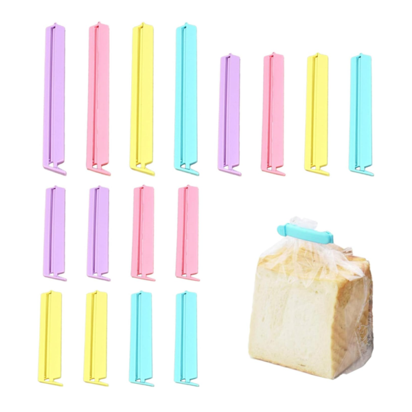 16-Pack Food Bag Clips - Plastic Clips for Snacks | Airtight Seal to Keep Food Fresh